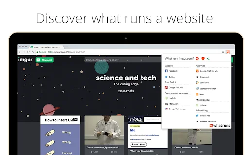 WhatRuns: Descubra Tecnologias de Sites – Extensão Gratuita - Screenshot 1