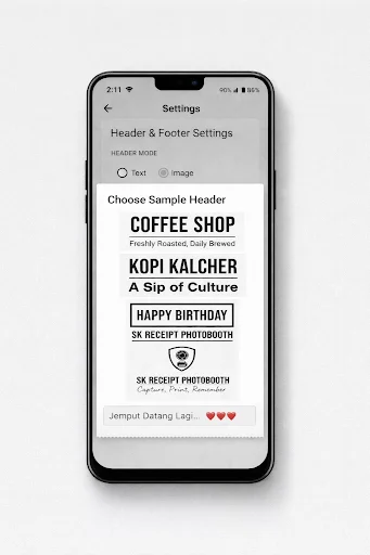 SK Receipt Photobooth: Impressão Térmica Estilo Recibo Instantânea - Screenshot 8